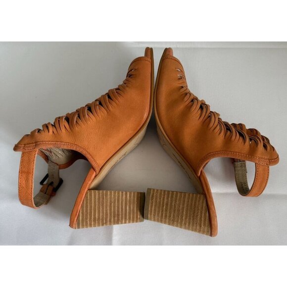 Sam Edelman Womens Holly Slingback Sandal Block Heel Ginger Real Leather Sz 9 US - Picture 8 of 13